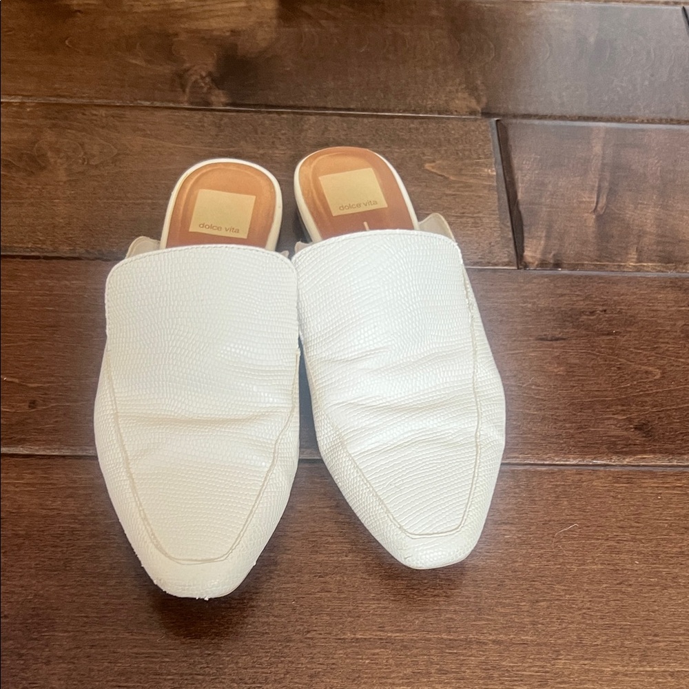 Dolce Vita White Mules